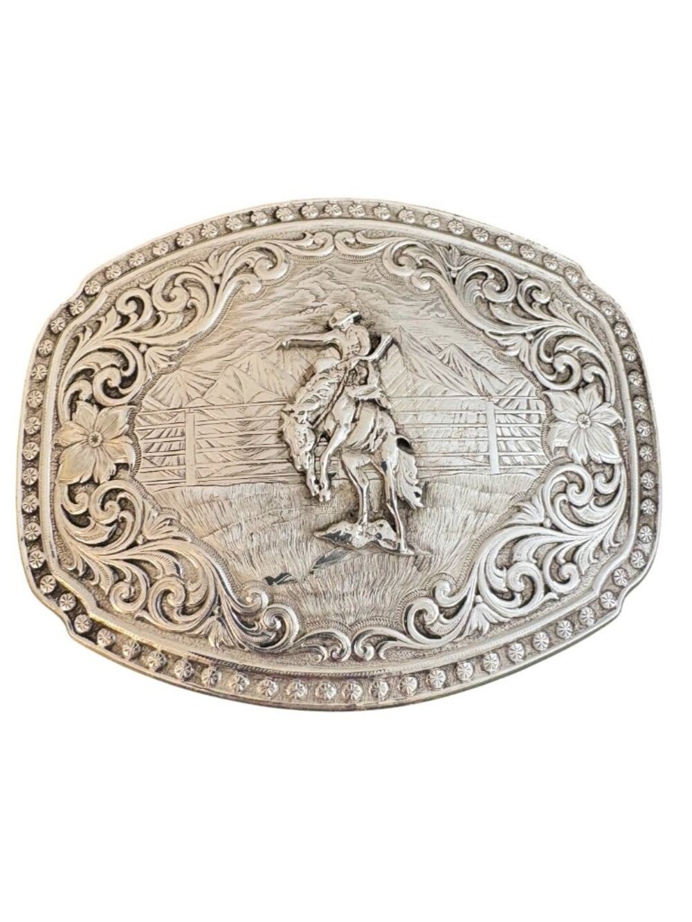 Vtg Montana Silversmiths 40th Anniversary Belt Buckle Bronc Rider 1973-2013